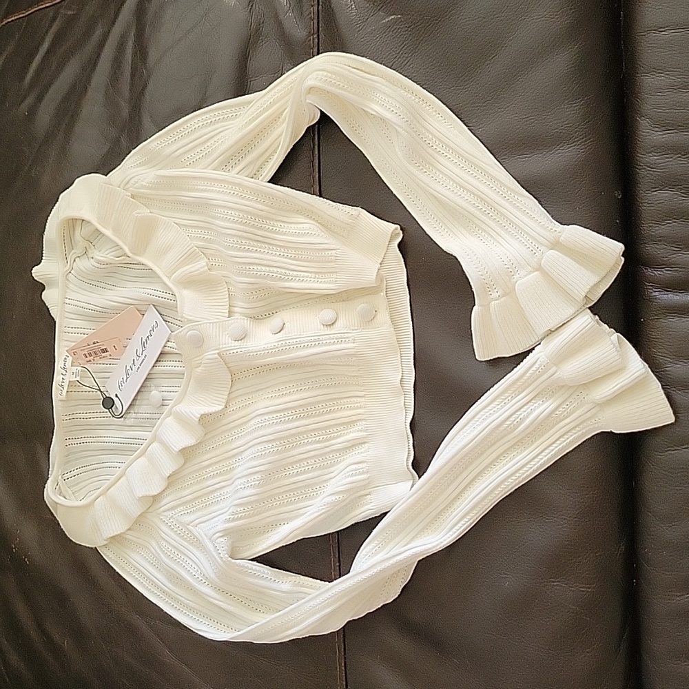 NWT For love and lemons cardigan with ruffles